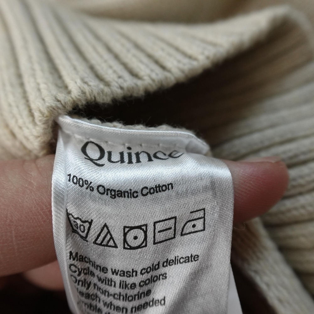 Quince Speckled Beige Button-Up Cropped Cardigan - Picture 11 of 12